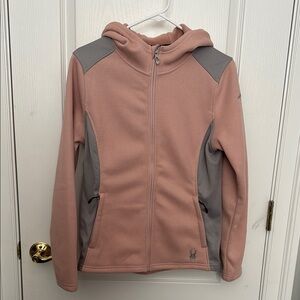 Spyder Blush and Gray Zip-Up Hoodie
